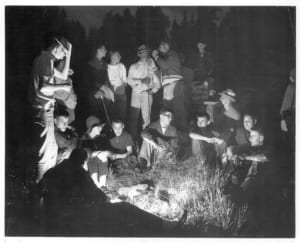 kids at a campfire