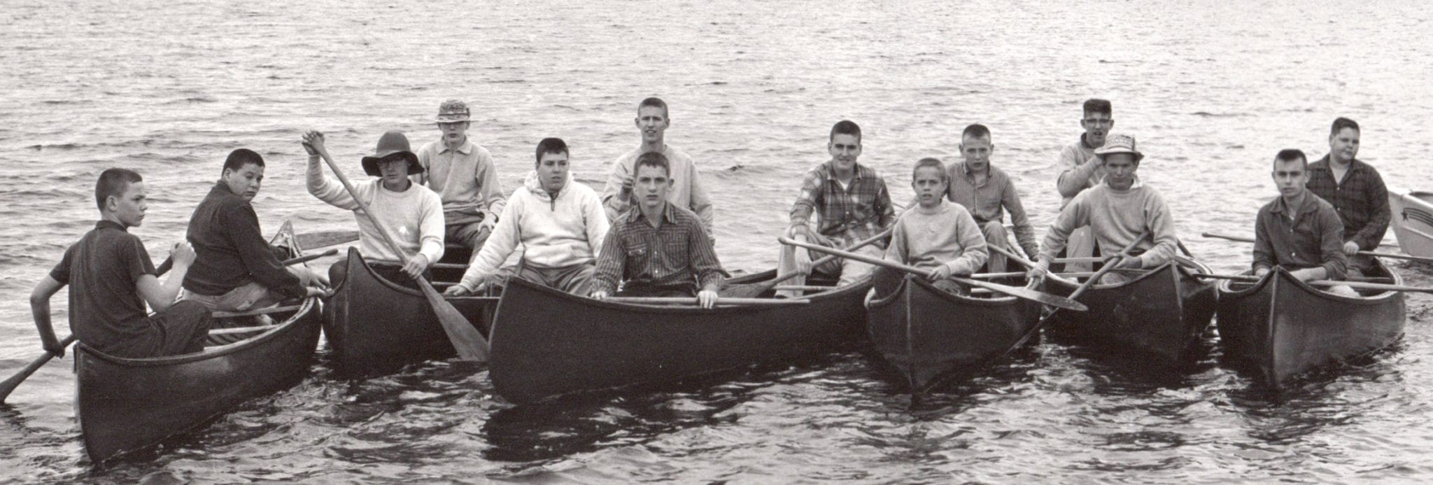 kids in canoes