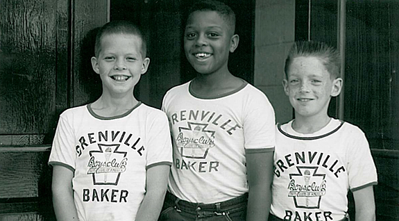3 young boys with Grenville Baker t-shirts